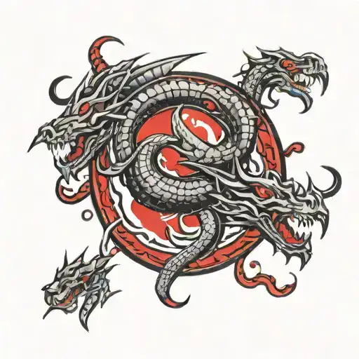 Mortal Kombat Dragon Logo With Red Ink