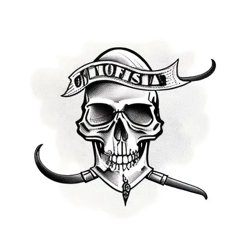 Motorcycle Handlebar With Skull