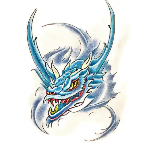 Blue Dragon Outline