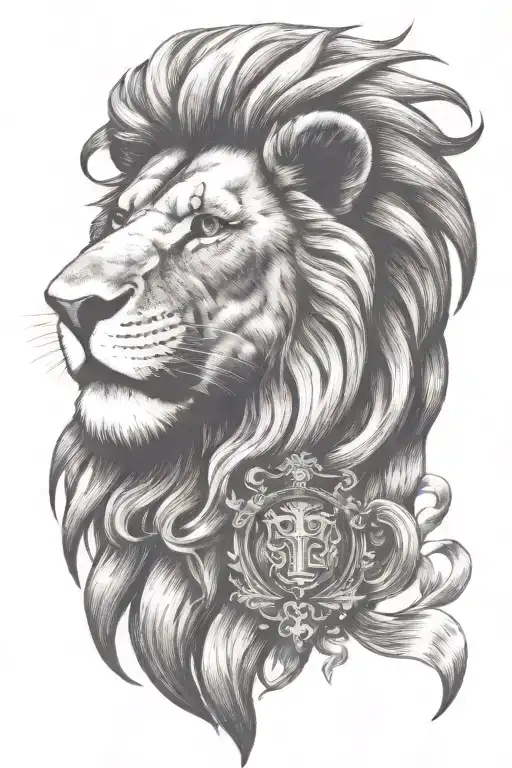 Lion Head With Christian Cross