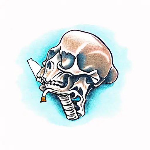 Skeleton Smoking Cigarettes