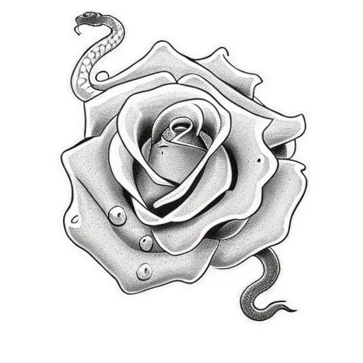A Rose With A Snake Wrapped Around It