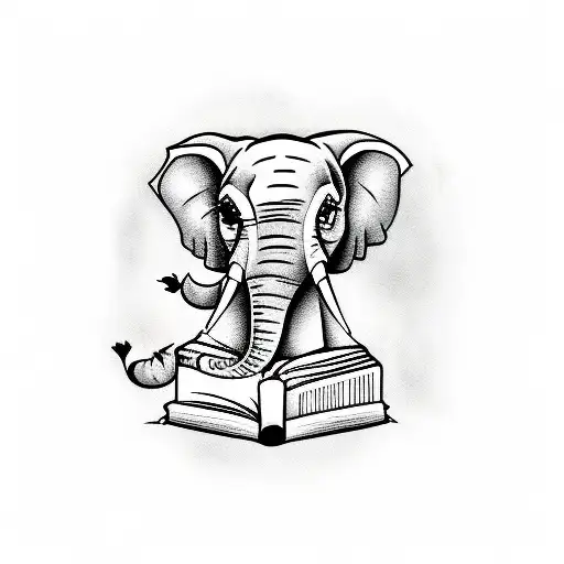 Elephant Reading A Book