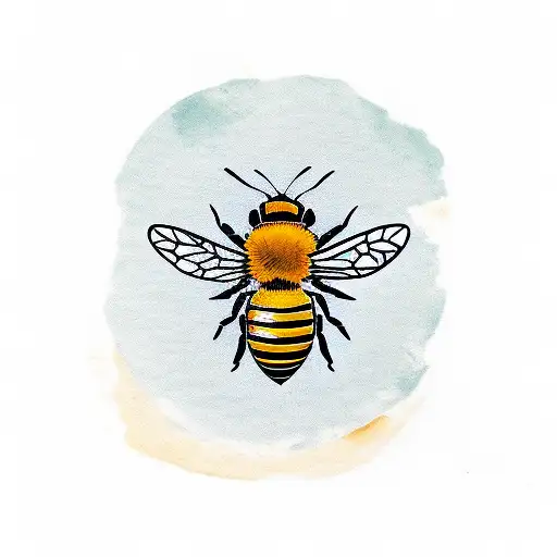 Bee With Olive Leaves And Henna For Neck