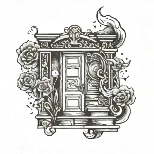 Three Steps Leading To A Open Door With Space Inside