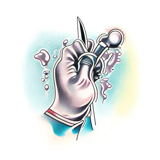 Hand With Knife Through It Water Pouring Out