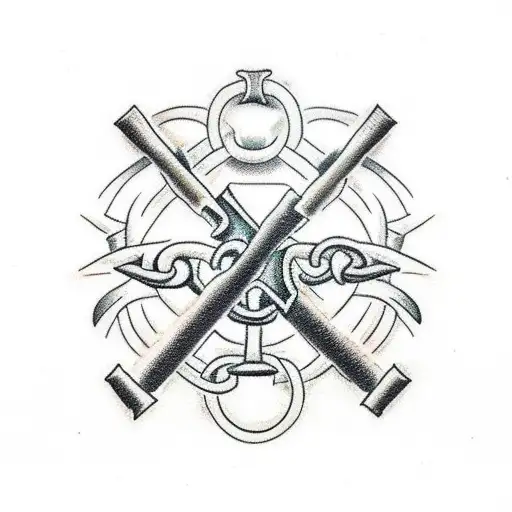 Chain Of Judgement Tattoo But With A Christian Cross And A Nail At The End Instead