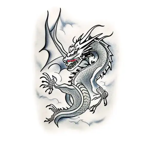 Dragon With Clouds