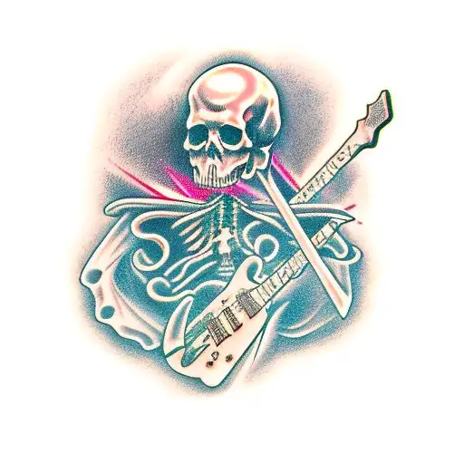 Death Holding A Guitar Flying V