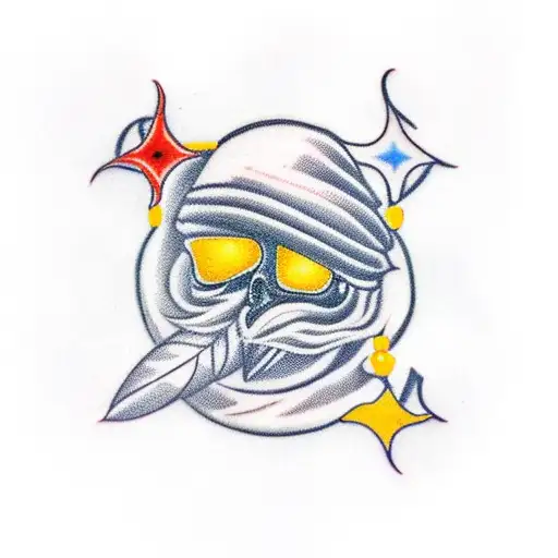 Trisul With Cross Along With Pecock Feather With