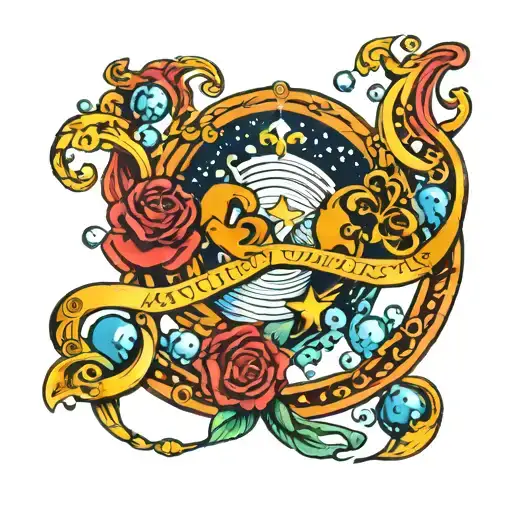 Aquarius Sign Incorporated With Gemstones Arranged