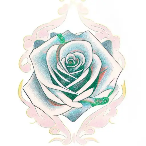 Rose With Emerald Crystal