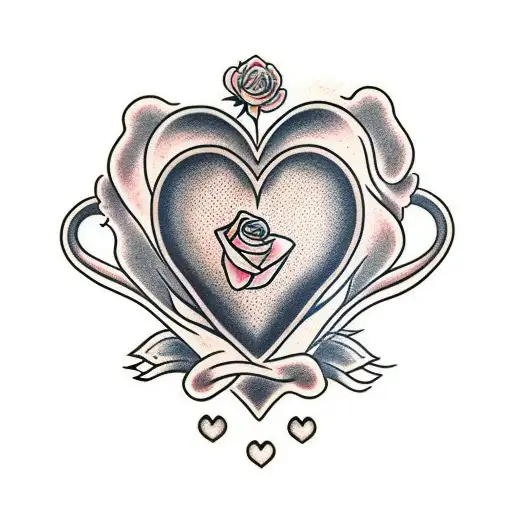 Heart With Rose Blended