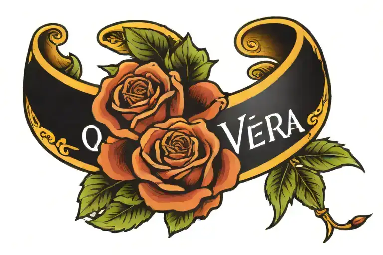 Rose Arm Band With The Word Qui Vivra Verra