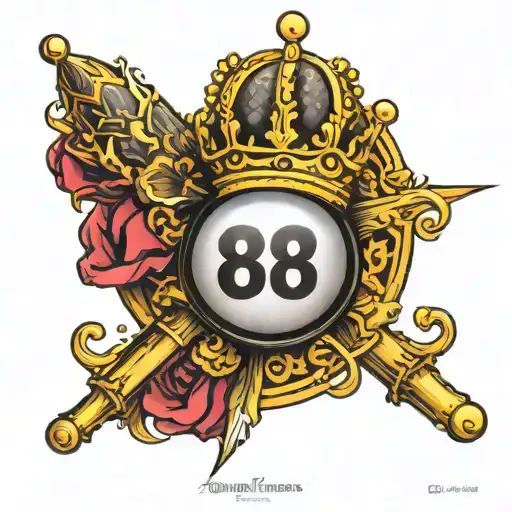 8 Ball Billiards With A Golden Crown On Top Freestyle Style