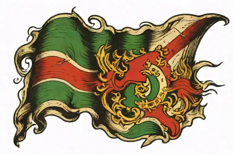 Italian Flag Ripping Through