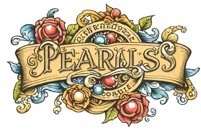 Pearls Script Name Birthstone