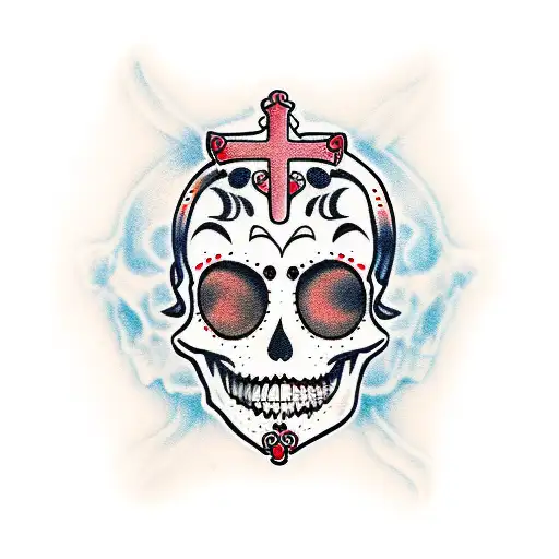 Traditional Nurse With A Sugar Skull Face