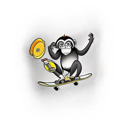Monkey On A Skateboard