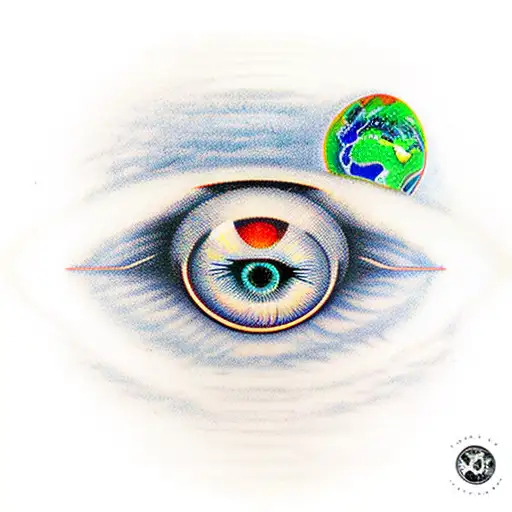 Human Eye With The Iris Being The Planet Saturn And Other Stars Next To It