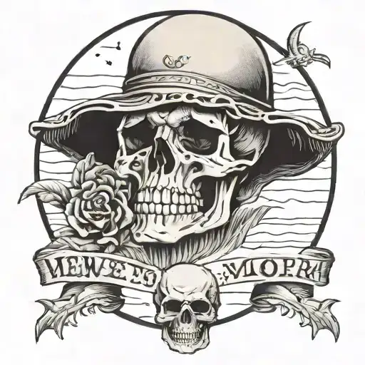 Memento Mori Written With A Skull And A Sky View