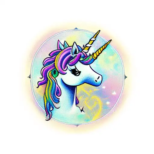 Unicorn With Locs And Butterflies With Aya Symbol