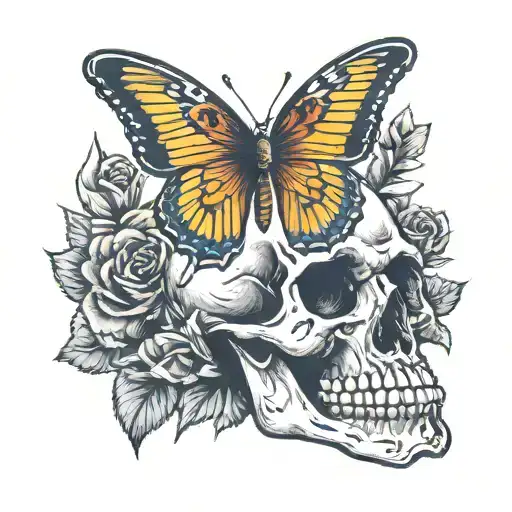 Skull With Butterfly On Eye Sight Silent Hill Looking
