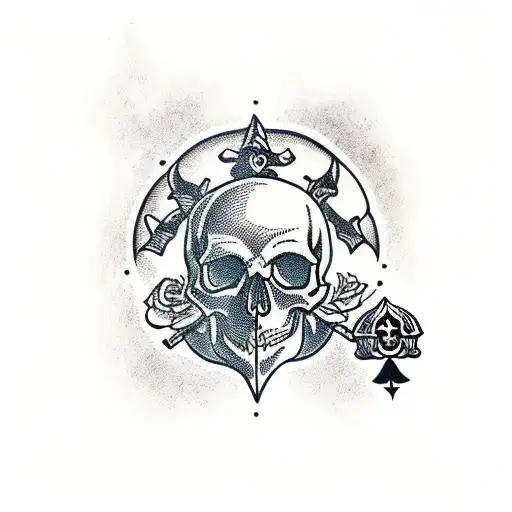 Skull With Ace Of Spades