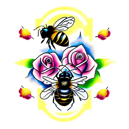 2 Bees And Rose