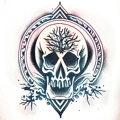 Skull With Tree Of Life
