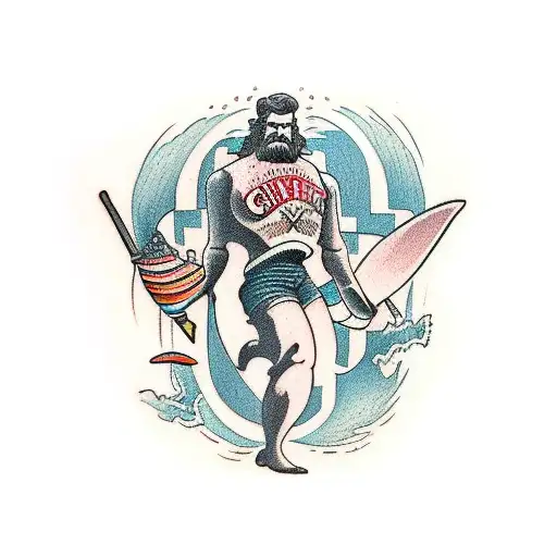 Giant Emerging From Water