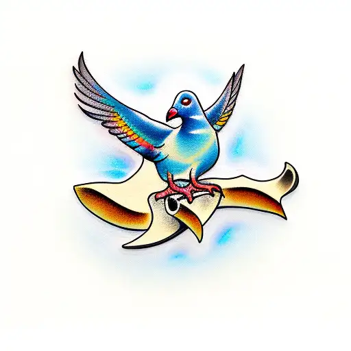 Cartoon Pigeon Blacksmithing