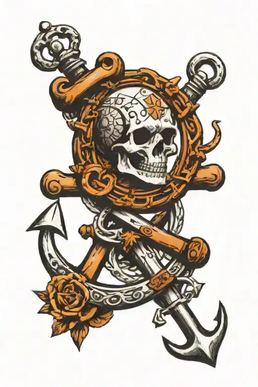 Octupus Ships Wheel Anchor Intertwined Within