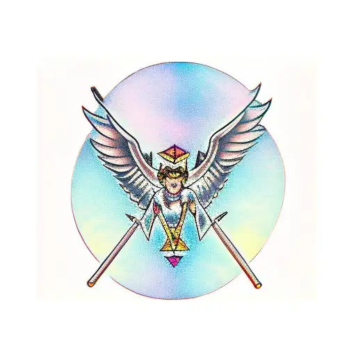 Diamond With Wings Half Angel Half Bat