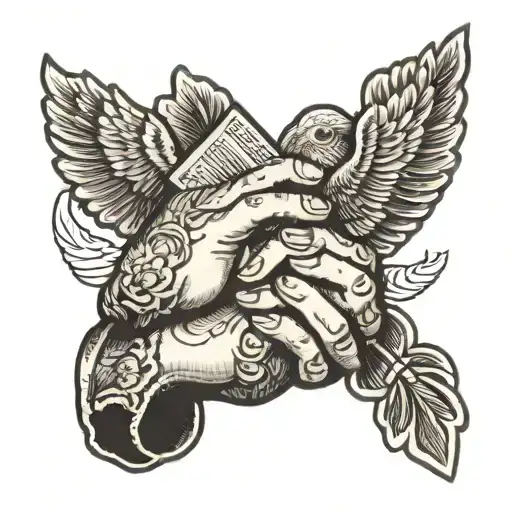 Praying Hands Holding The Bible Verse