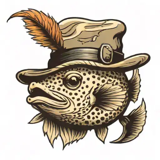 Puffer Fish With Cow Boy Hat