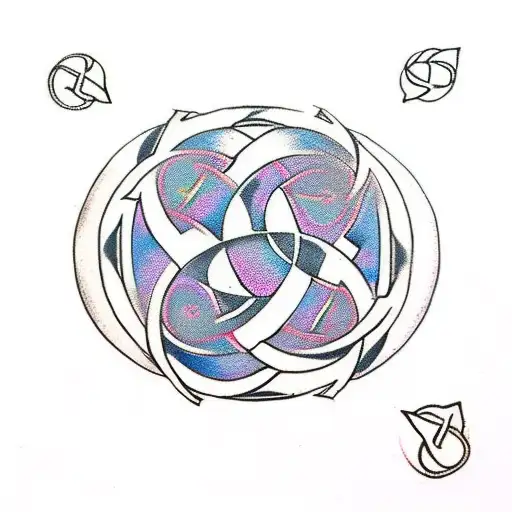 Basic Triskelion With Additional Geometric Celtic Design To Make Sleeve