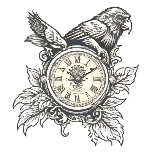 Melting Clock With Gorilla And Ravens