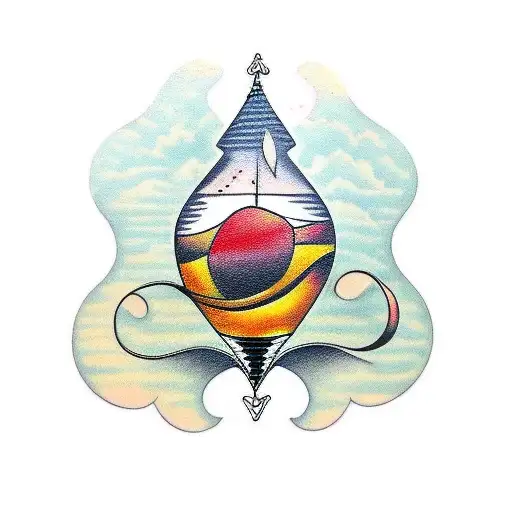 Tattoo Of An Hourglass Combining Technology With Art