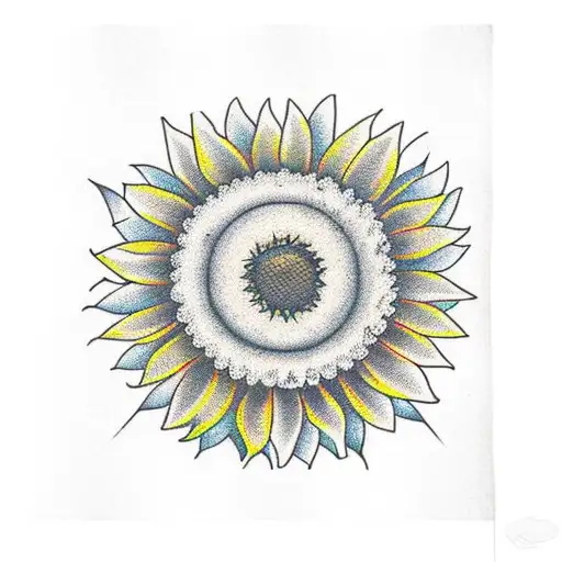 A Traditional Style Sunflower Surrounded By A Banner With The Name Elizabeth