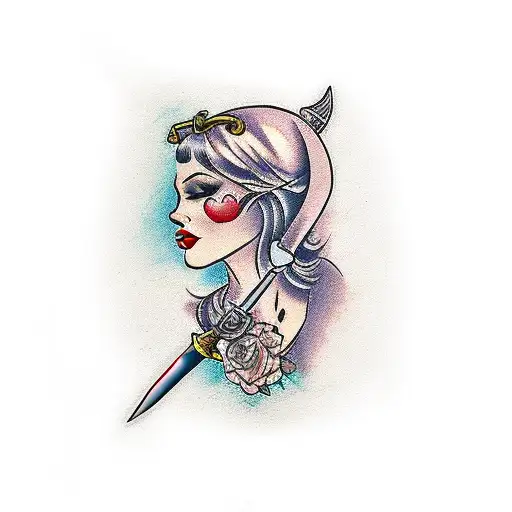 Woman Kissing A Dagger