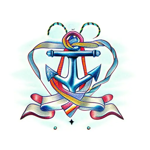 Anchor With Ribbon