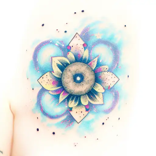 Black Galaxy With Blooming Flowers