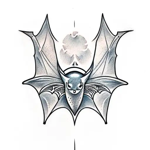 Bat With Spread Wings