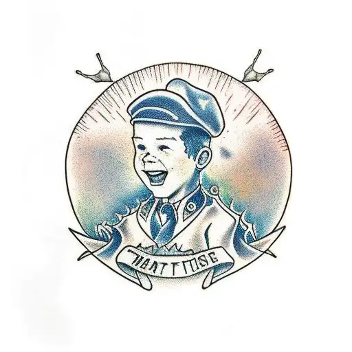 Kid Standing Next To And Looking Up At A Tall Oak Tree