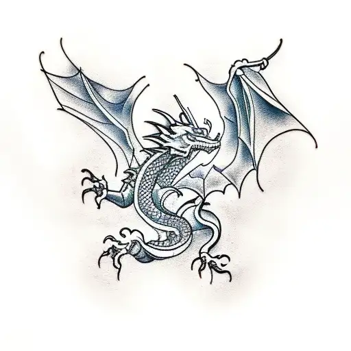 A Minimalist Tattoo Of A Dragon Emerging From An Open Book