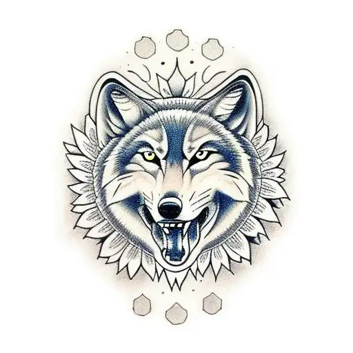 Wolf With Daisy And Dawn