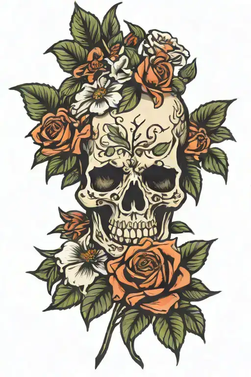 Nurse Flowers Skull