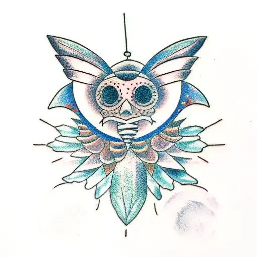 A Moth With Phases Of The Moon