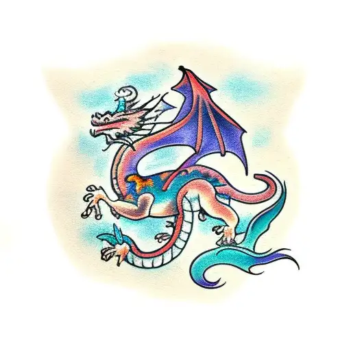 Dragon With Flowers